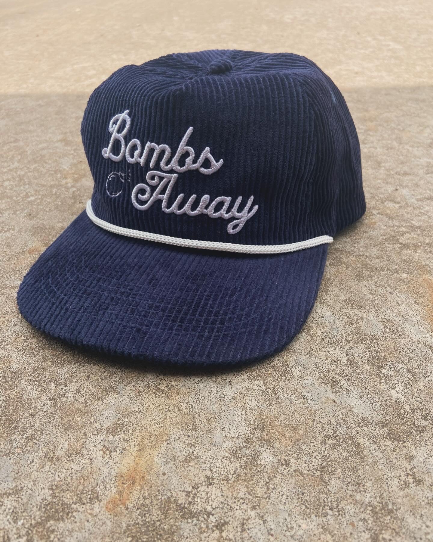 Navy corduroy bombs away hat